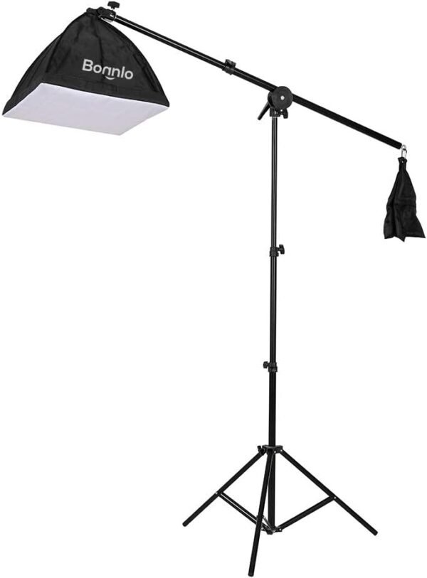 Bonnlo Photography Video Lighting Kit, 2M x 3M Background Stand Backdrop Support System, Softbox Continuous Lighting Kit for Photo Studio Product, Portrait and Video Shooting