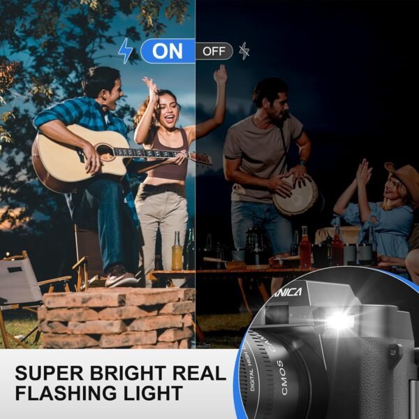 5K Digital Camera, 48MP/60FPS Cameras for Photography, Video/Vlogging Camera for Youtube, WiFi & App Control and Wide-Angle & Macro Lens, Perfect for Entry-Level Users and Beginners(32GB TF Card)