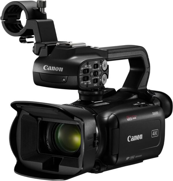 Canon XA60 - Professional 4K Video Camcorder with advanced Auto Focus, 20x Optical Zoom, 5-Axis Stabilisation, HDMI Out & HD Live Streaming over USB-C