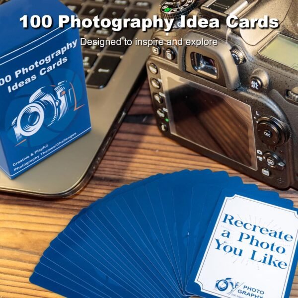 Tip Info 100 Photography Idea Cards – Photography Accessories for Photographers, Photography Gift for Women Men, Camera Accessories Photoshoot Props, 100 Inspiring Photography Themes & Challenges