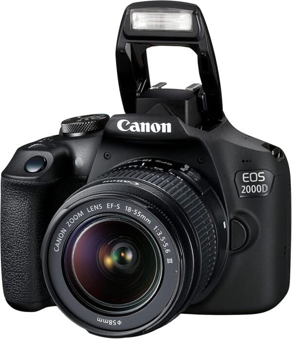 Canon EOS 2000D + EF-S 18-55mm III Lens – Easy-to-use DSLR Camera with a Versatile Lens, Ideal for Portraits and Landscapes