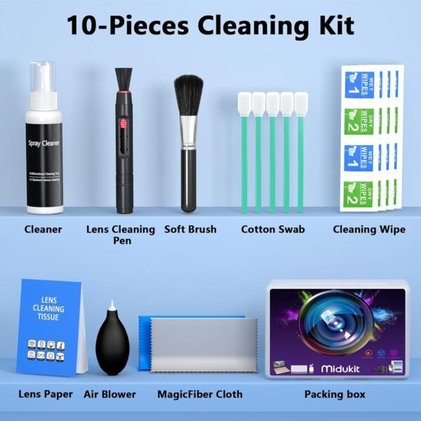 Camera Cleaning Kit, Camera Lens Cleaning Kit for Digital SLR Camera fits for Canon Sony Nikon Pentax, Camera Sensor Cleaning Kit, Camera Cleaner, Camera Accessories