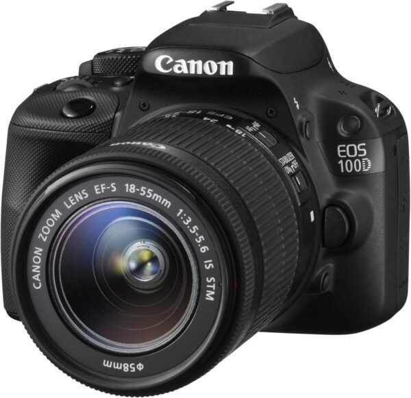 Canon EOS 100D Digital SLR Camera (EF-S 18-55 mm f/3.5-5.6 IS STM Lens, 18 MP, CMOS Sensor, 3 inch LCD) (Renewed)