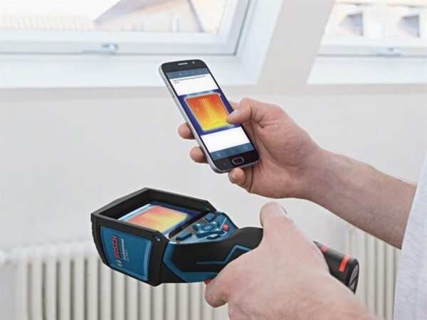 Bosch Professional 12V System Thermal Camera GTC 400 C (12V Battery + Charger, W/App function, Temperature Range: -10 degree C to +400 degree C, Resolution: 160 x 120px, in L-Boxx)