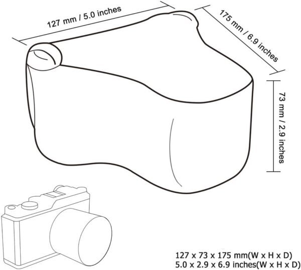 Ultra Light Neoprene Camera Case Storage Bag DSLR Pouch Protector for Sony A6600 A6500 A6100 A6300 A6400 A5100 NEX-5N +55-210mm Lens Fujifilm X-T30 X-T20 X-T10 Olympus E-PL8 E-PL9 E-PL7 +75-300mm Lens