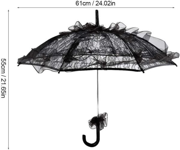 Umbrella Black Lace Umbrella Parasol Handheld for Lady Women Party dancing Costume Accessories Photography Prop Gift