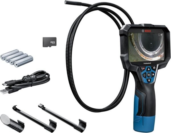 Bosch Professional Inspection Camera GIC 12V-5-27 C (Cable Length: 150 cm, Orientation Function AutoUp, high Resolution Display: 5 Screen, 1280×720 px, in Carton Box)