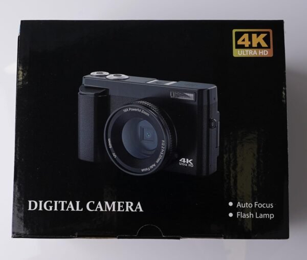 4K Digital Camera,48MP Autofocus Video Camera with 32G Card, 2.7” 180Flip Screen Vlogging Camera for Youtube 16X Digital Zoom with Flash, Rechargeable Compact Camera for Teens Beginners Adults