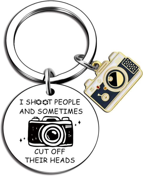 Davrock Photographer Gifts Camera Lovers Keychain Photography Lovers Gift Photography Accessories Camera Gifts for Photographers Camera Keychain Cool Gifts for Photographers Women Men, Silver, S