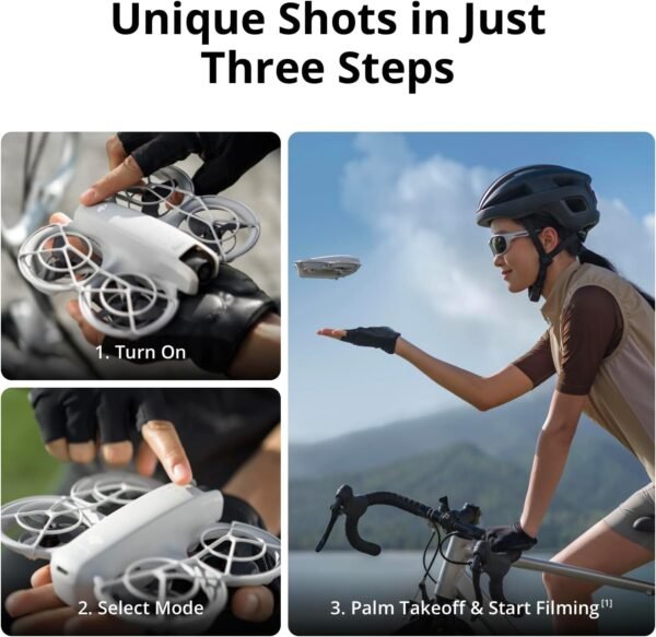 DJI Neo Fly More Combo, Mini Drone with Camera 4K Professional, 135g Self Flying Drone that Follows Me, Palm Takeoff, AI Subject Tracking, QuickShots, Stabilized Video, with RC-N3 and 3 Batteries